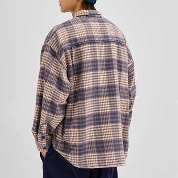 Japonský Streetwear Vysoce Kvalitní Dlouhý Rukáv Kostkované Košile Muži Oblečení 2020 Harajuku Módní Kabáty Korejské Oblečení Muž Streetwear