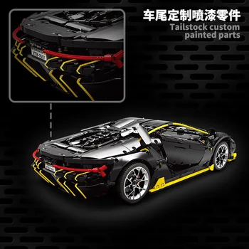 3823 Ks C61041 Moc 39933 Technic Meteor Černé Lamborghini Centenario 1:8 Hypercar Super Závodní Auto Model, Stavební Bloky hračky