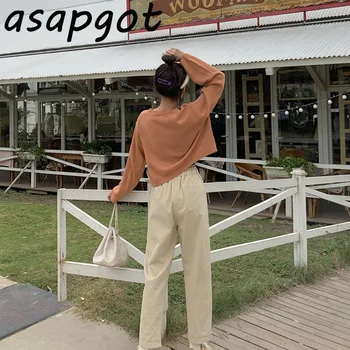 Divoké Stahovací Elastické Vysokým Pasem, Ležérní Cargo Kalhoty Dámské Korean Elegantní Jaře Nové Volné Rovné Kalhoty Vintage Safari Ulici