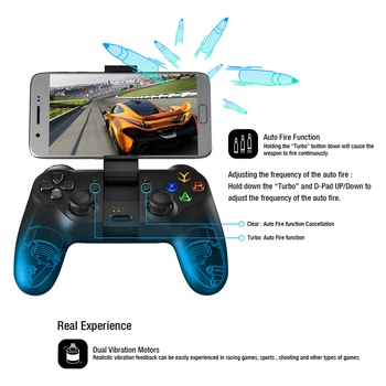 GameSir T1 Bluetooth 4.0 a 2,4 GHz Bezdrátový Gamepad Mobilní Herní Ovladač pro Android / PC / PS3 / SteamOS PUBG Joystick