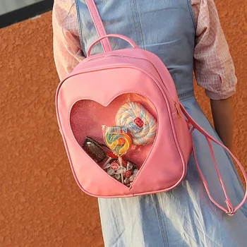 Ženy Batoh DIY Roztomilé Transparentní Láska Srdce Tvar Harajuku Batohy Školní Batohy Pro Dospívající Dívky, Krásné Ita bag
