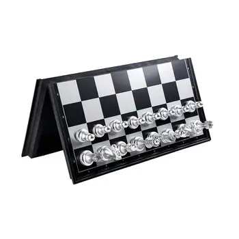 25/32cm Středověké Šachy Šachovnice 32 Zlatých, Stříbrných Šachové Figurky, Magnetické Deskové Hry, Šachy Postava Sady Szachy Checker S Box