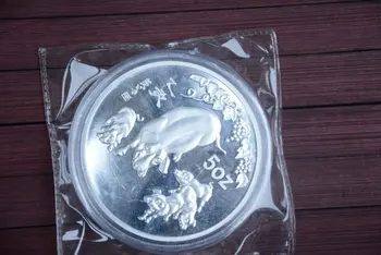 Vzácné 999 Shanghai Mint Stříbrná Mince 5oz,prase,doprava zdarma