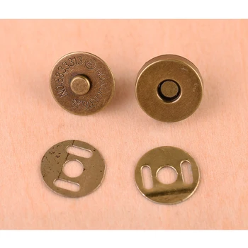 50ks Bronz Stříbro Kovový Magnet Tlačítko Pro Diy Tašky Zaskočí Tlačítka Sponu uzávěrem Snap Tlačítka Šicí Příslušenství 14*3,5 mm