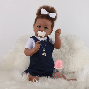 HOOMAI Realistické Reborn Baby Panenky s Měkkým Tělem, African American silikonové reborn baby panenky dívka hračky pro děti