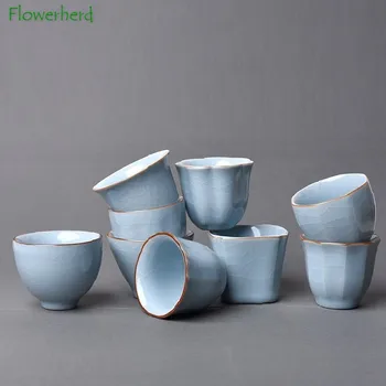 Imitace z Pěti Slavných Pece z Dynastie Song Teaware Keramické Porcelánové Kung Fu Čaj Hrnek Čajový Set Ru Pece Ge Pece Jun Pece