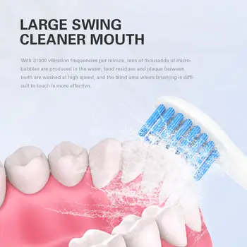 AZDENT Smart 4 Režimy Ultrazvukový Elektronický zubní Kartáček Sonic Elektrický Zuby Kartáč Dospělé, Zubní Ústní Hygiena zubní Kartáček 3 Hlavy