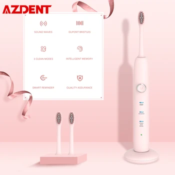 AZDENT Smart 4 Režimy Ultrazvukový Elektronický zubní Kartáček Sonic Elektrický Zuby Kartáč Dospělé, Zubní Ústní Hygiena zubní Kartáček 3 Hlavy