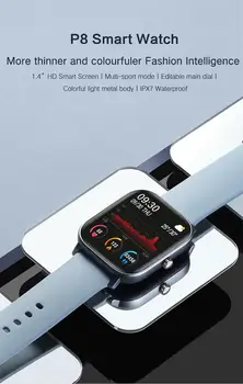 P8 1,4 palcový Inteligentní Hodinky Muži Plně Dotykový Smart Band Fitness Tracker, Srdeční Frekvence, Krevní Tlak Tracker Smart Clock Ženy Smartwatch