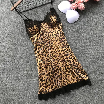 Hedvábné Pyžamo pro Ženy, Domácí Oblečení, Letní Pijama Ženy Leopard Pyjama Satén 4 Ks Sada Sada oblečení na Spaní Pyžama Sexy Para Mujer