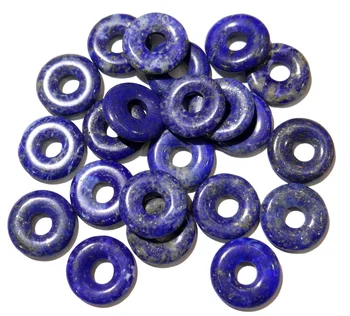 Módní vysoce kvalitní přírodní lapis lazuli kamenný kruh donut přívěsky přívěsky 15 mm pro výrobu šperků 8ks/lot velkoobchod