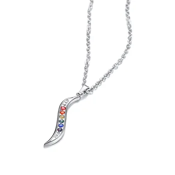 FXM TBB48 z nerezové oceli náhrdelník hot prodávat populární svobodné ženy 33mm S rainbow tvar USA milence dárek, ženy, šperky