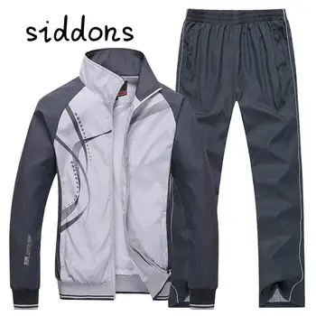 Siddons pánské Sportovní oblečení Pánské Sportovní soupravy značky Teplákové soupravy mikiny mikiny pánské Bundy+Kalhoty 2ks 5xl plus velikosti