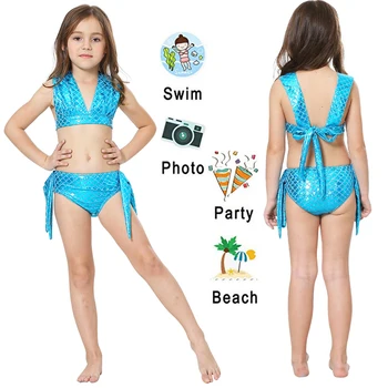 PrettyGirl Děti Plavání Mořská panna Orel pro Dívky Plavky Bikini Plavky Šaty Mořská víla Cosplay Kostým můžete přidat Monofin