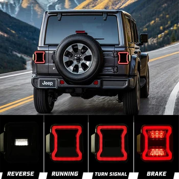 Pro Jeep Wrangler JL LED zadní světlo Kouřové USA nebo Euro Verze Auto Světlo Zadní Brzdy, Reverzní Světla pro Denní svícení Lampy
