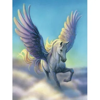 5d diy Modré Nebe Pegasus Zvířat kolo Vyšívání Diamond Malování Cross Stitch Stavebnice Mosaic square Home Dekor dárek zeď papír v994