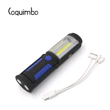 Coquimbo COB LED Pracovní Světlo Dobíjecí Svítilna S Magnetem 2 Režimy Vestavěné Baterie Pracovní Inspekce Pochodeň Camping Světlo