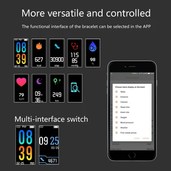 Chytrý Náramek Ženy Q6 Bluetooth Smartwatch Muži Srdeční Frekvence, Krevní Tlak, Monitor Sport Watch Fitness Tracker pro Android IOS