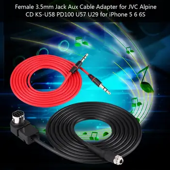 Auto Adaptér AUX Kabel 3,5 mm Jack Červený Kabel pro JVC, Alpine CD KS-U58 PD100 U57 pro iPhone 5 6 6S