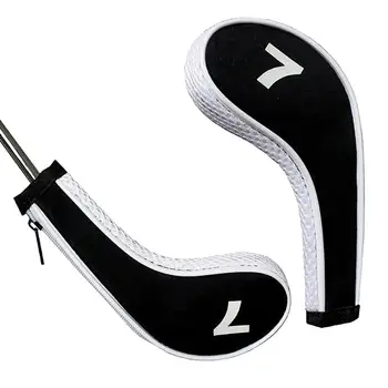 12ks Portable Zip Neoprenové Golf Club Headcovers Vodotěsná Hybridní Putter Cover Set Vintage Ochrana Případě Příslušenství