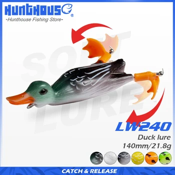 Hunthouse stříkající kachna pike lákat splash nohy plovoucí Bass 140mm 21.8 g sladkovodní měkké Návnady pro rybaření silikonové návnada lw240