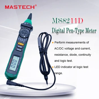 MASTECH MS8211DS Digitální Multimetr Pero-Typ Metr Auto Škálu DMM Multitester Napětí, proudů Tester Logické Úrovně Tester