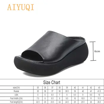 AIYUQI Platformy přezůvky ženy 2020 nové ženy sandály z pravé kůže příležitostné venkovní retro sandály ženy