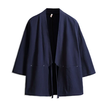 2020 Muž Kimono Samurai Kostýmy Streetwear Haori Asijské Oblečení Yukata Muži Svetr Bundy Traditioanl Japonské Oblečení M-5XL