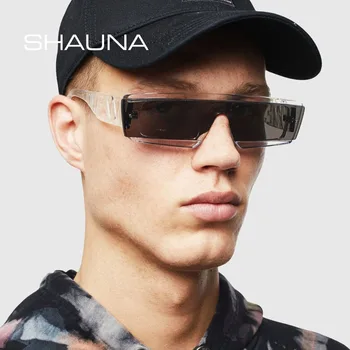 SHAUNA Retro Půl Rám Obdélník, sluneční Brýle, Ženy Značky Návrhář Módní Nýty Gradient Odstíny Muži UV400
