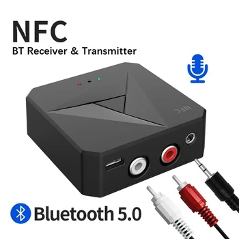 Bluetooth 5.0 Audio Přijímač Vysílač NFC Bluetooth Přijímač AUX Jack RCA Hudby Bezdrátový Audio Adaptér 3,5 mm Jack Reproduktor Auto