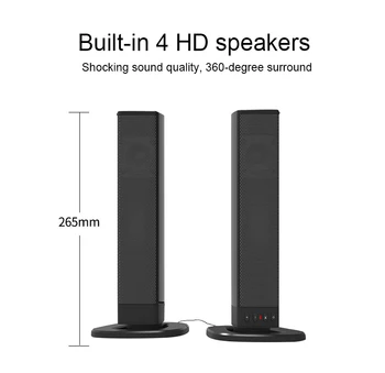 5W x 4 Subwoofer Sound Bar Reproduktor Bluetooth Domácí TV Soundbar Bezdrátové Stereo Audio Reproduktor Super Bass Reproduktor HandsFree