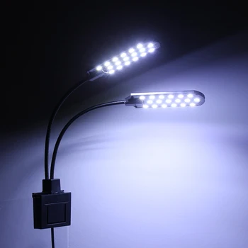 AC220V 10W 32 LED Dual-end osvětlení Akvária Ryby Jar Lampa Flexibilní, Ohebný Úhel Osvětlení Bílé Přenosné Pro akvária