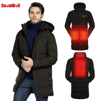 SNOWWOLF Muži Zimní Rybářské Oblečení Outdoor USB Infraded Topení s Kapucí Bavlna, Bunda pěší Turistika Rybaření Termální Oblečení Kabát