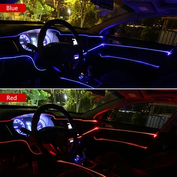 EL Drát auto led strip světlo pro Neon Party dekorace světlo jízdních kol Taneční lampa 12V vodotěsné USB proužky lampy flexibilní interiér