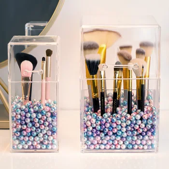 Akrylové Jasné, Štětec Make-up Úložný box kryt Plastový Make-up organizátor Kosmetické nástroje Držák Pearl A Box Make-up organizátor
