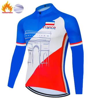 Nové turné, nové de france cyklo dres Dlouhý Rukáv muži zimní tepelné rouno cyklistické oblečení MTB Bike jersey maillot ciclismo