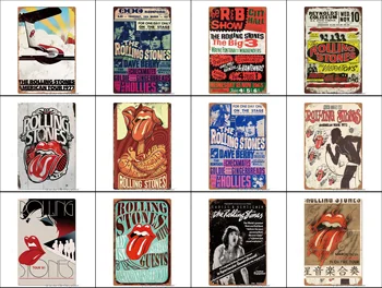 Rolling Stones Tin Znamení Desky Zdi Dekor Rock Roll Metal-Znamení, Obraz, Plakát, Nástěnné Plakety Kovové Značky Art Club Pub