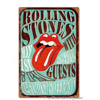 Rolling Stones Tin Znamení Desky Zdi Dekor Rock Roll Metal-Znamení, Obraz, Plakát, Nástěnné Plakety Kovové Značky Art Club Pub