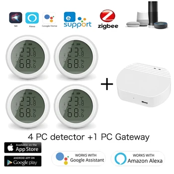 ZigBee Alexa Smart Home EWelink Čidlo Teploty A Vlhkosti S LED Obrazovka Pracuje S Home Assistant A EWelink Zigbee Hub