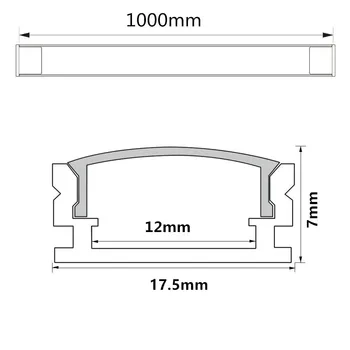 10-20 ks. DHL 1m led hliníkový profil pro 5050 5730 led tuhé bar světlo led hliníkové pouzdro s krytem