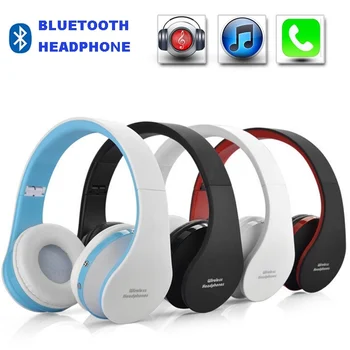 Sluchátka Bluetooth Sluchátka Přes Ucho Stereo Bezdrátová Sluchátka s mikrofonem Měkké Kožené Chrániče uší Vestavěný Mikrofon pro PC/Mobilní Telefony/TV