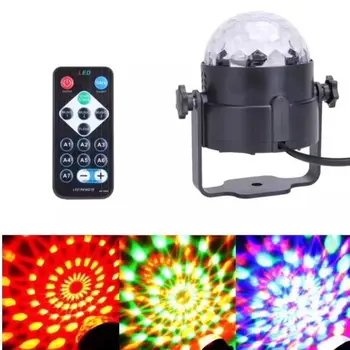Mini LED Fázi Světlo 6W 12V RGB Crystal Magic Ball Fázi Světla Disco Fázi Lampa Zvuk se Aktivuje Strobo Laser Osvětlení Pódia