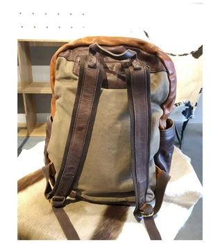 Handmade silná kůže Muži batoh velká kapacita venkovní cestovní batohy notebook batoh retro Hnědá Káva kožené tašky přes rameno