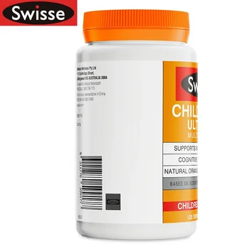 Swisse děti Děti Sloučeniny, Vitamíny 120Tablets Podporu Imunitního Zdraví, Kognitivní Vývoj Studené Chřipka Minerály pro jedlíky Úzkostlivý