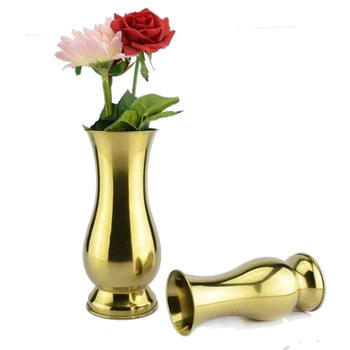 Moderní módní stříbrné pozlacené zlato stolní Vázy, Dekorace Technologie z nerezové oceli váza kovový květináč CY52519