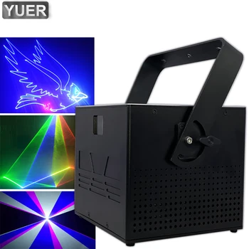 RGB 4W DMX512 Laserový Skener Projektor Osvětlení Pódia Efekt Xmas Party DJ Disco Show, Světla Plně Barevný Animace Laserové Světlo
