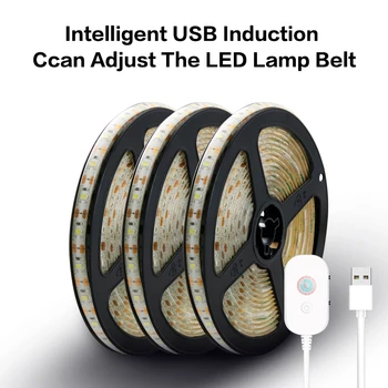 USB LED Sensor Světelný Pás 1M 2M 3M 4M 5M pokoj bílá vodotěsná Světla pásky 5v 2835 smd tv podsvícení vánoční led lampa pásky