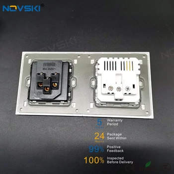NOVSKI crystal zásuvky pro smart xiaomi gateway plug, usb 2.1 A eu 16A ruské zásuvky 10A 5-díra gb zásuvka