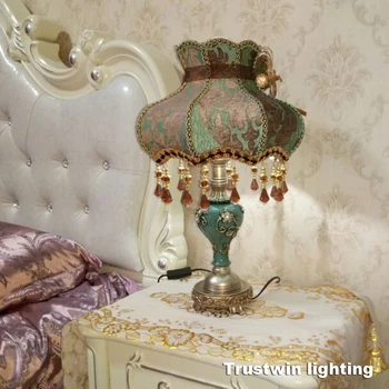 Evropa crystal stůl světlo lampa vintage retro palace styl ložnice stolní lampa ložnice noční světlo dekorativní psací stůl světlo, lampa