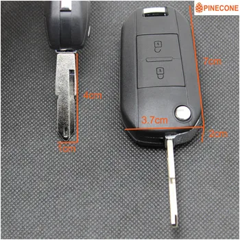 ŠIŠKA Klíč Shell pro Peugeot 106 206 207 306 406 Klíč Případě Styling 2 Tlačítka NE73 Blade Modifikované Remote Auto Klíče Fob Pouzdro